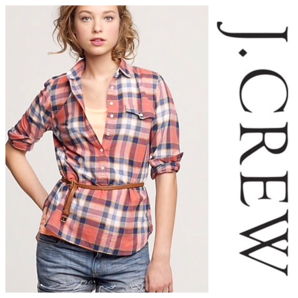 J.Crew plaid popover